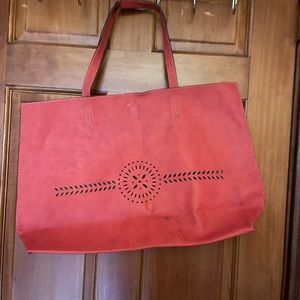 Salmon pink tote
